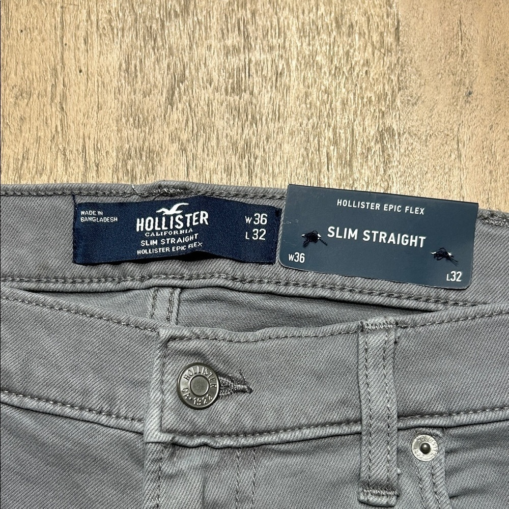 Hollister Men's Slim Straight Jeans in Cool Gray 36x32 - Picture 3 of 6